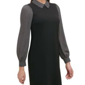 Tommy Hilfiger Black and White Long Sleeve Dress